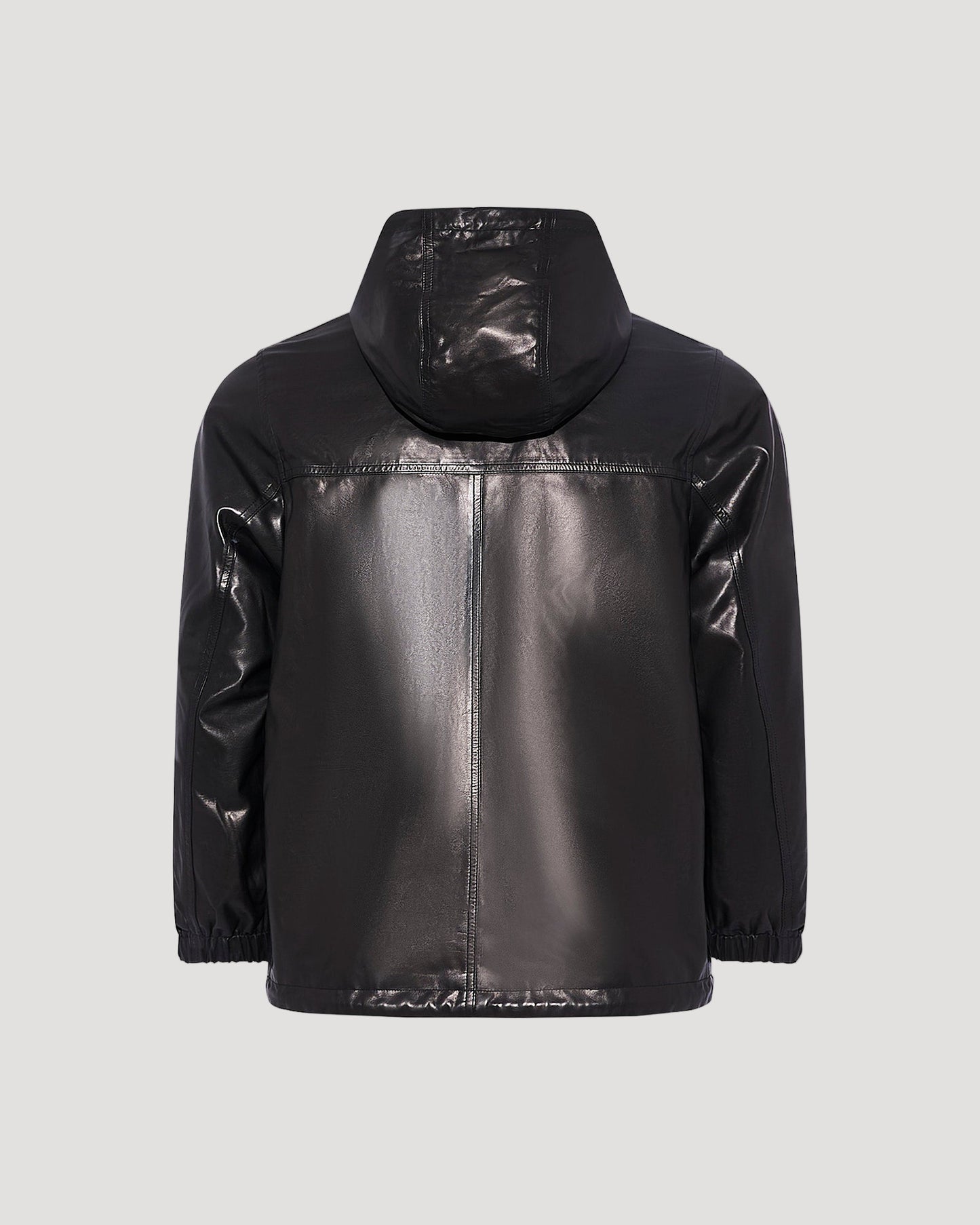 Reversible baby calfskin hoodie