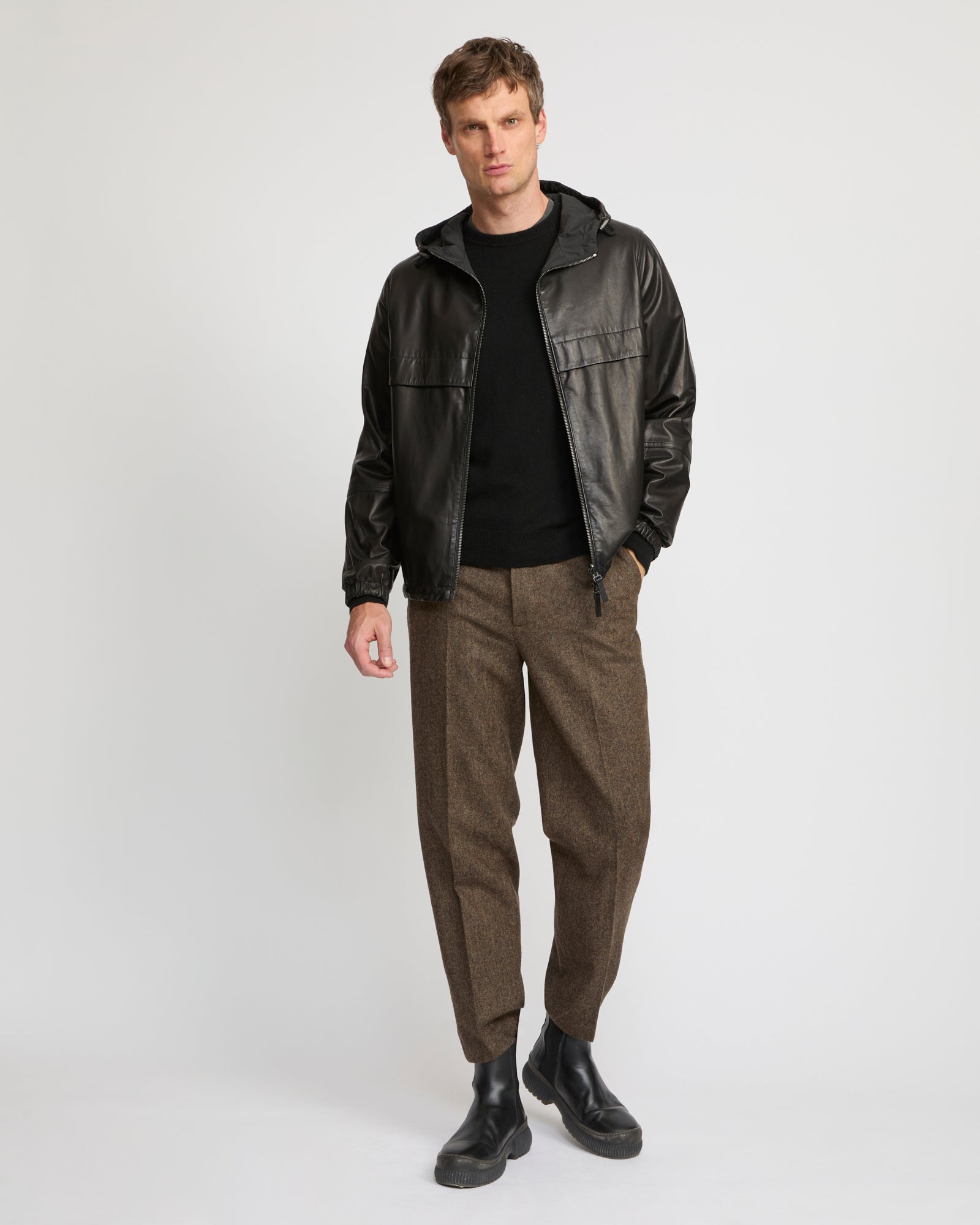 Reversible baby calfskin hoodie - Yves Salomon