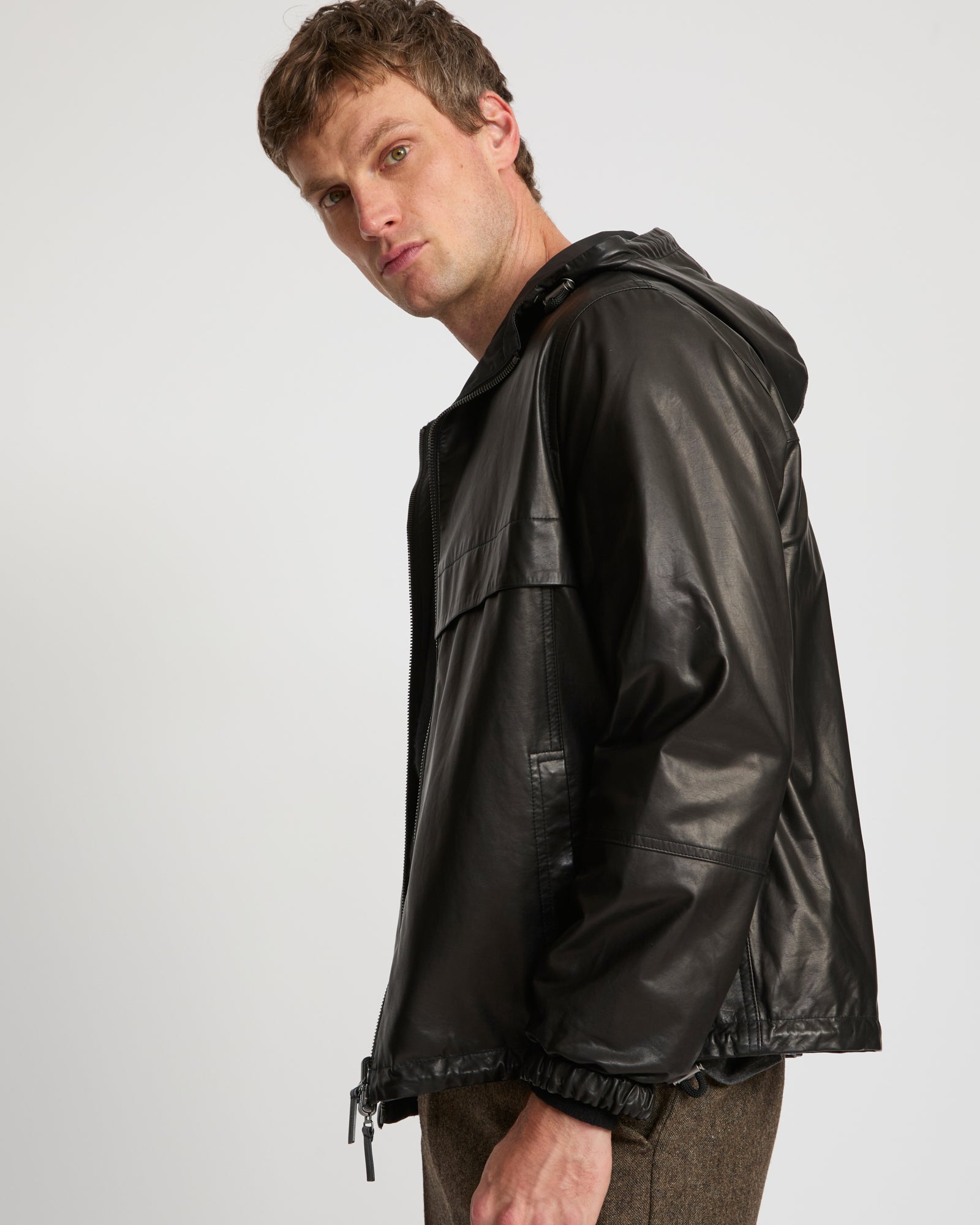 Reversible baby calfskin hoodie - Yves Salomon