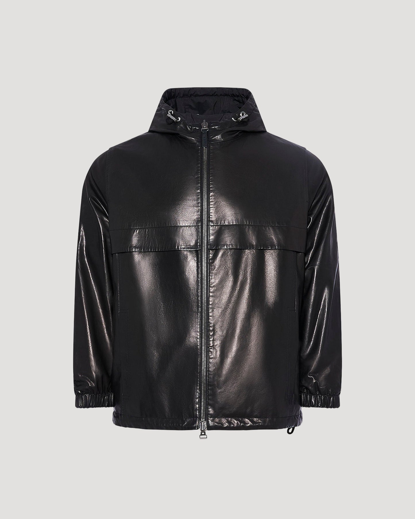 Reversible baby calfskin hoodie