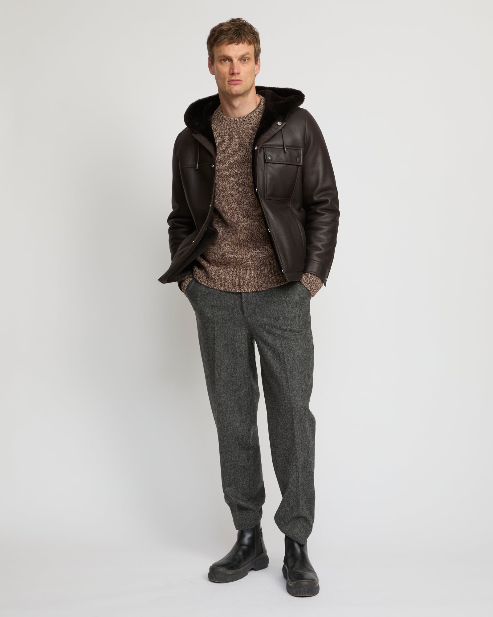 Merino lambskin shearling hoodie - Yves Salomon