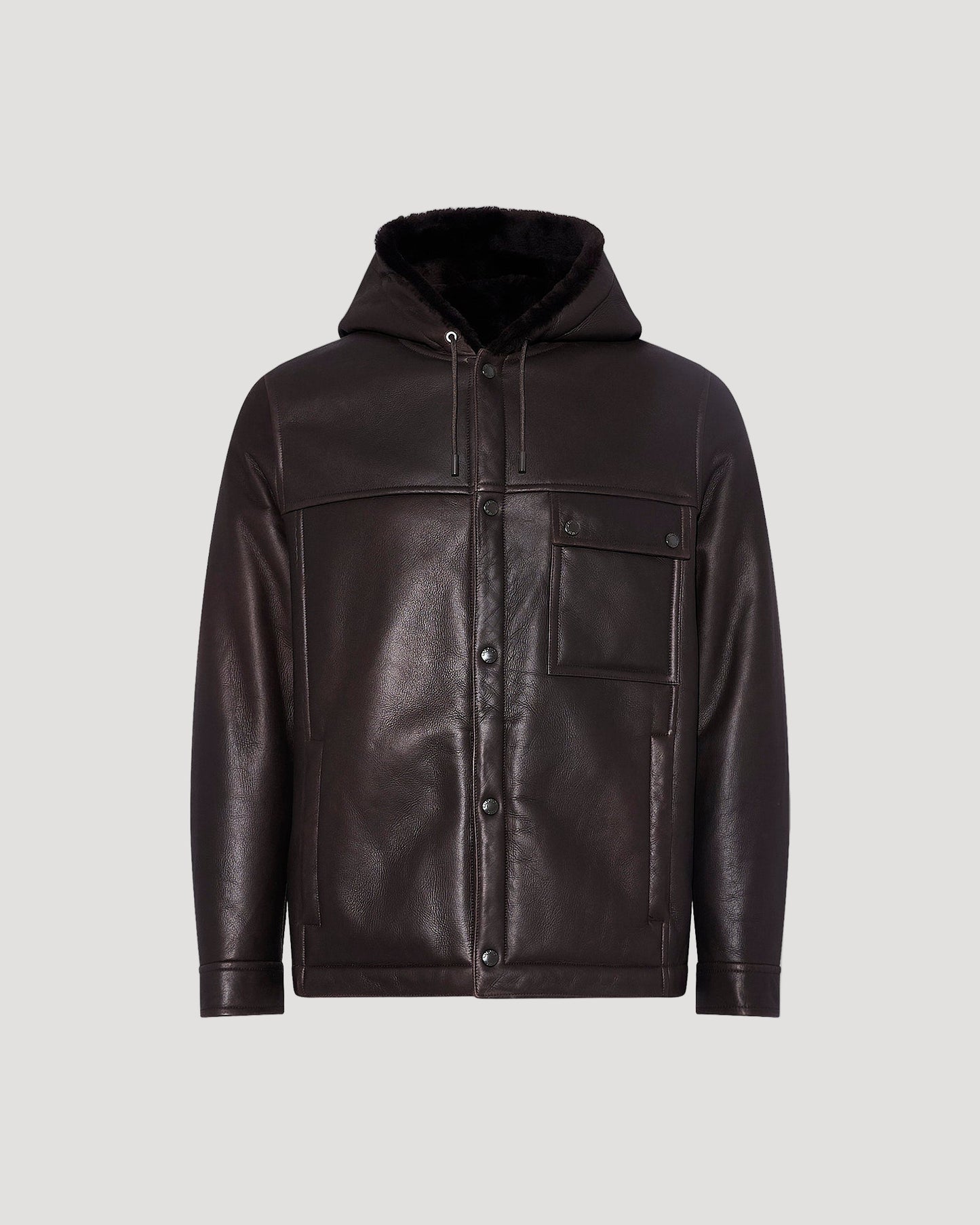 Merino lambskin shearling hoodie