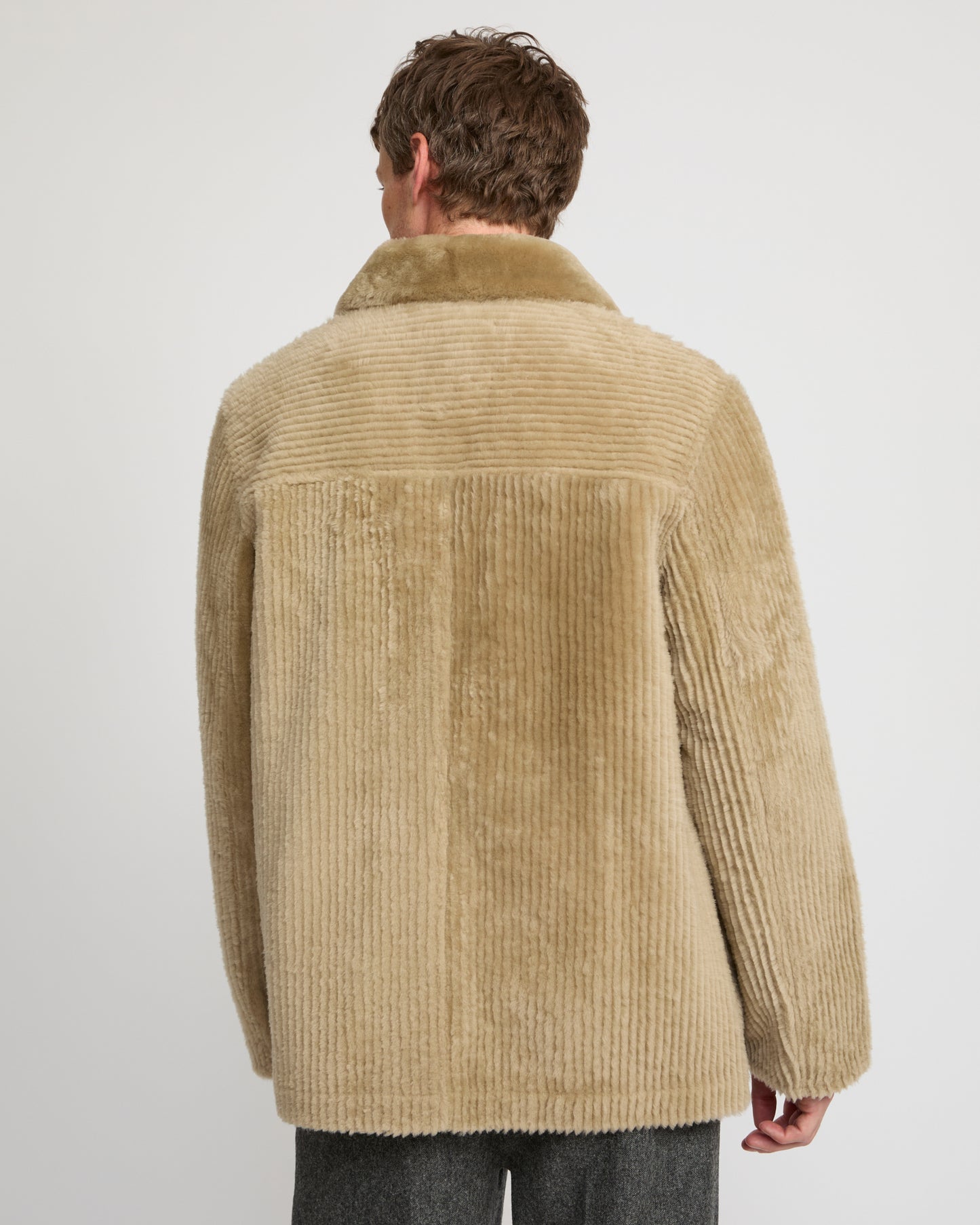 Ribbed Merino lamsbkin shearling overshirt - Yves Salomon
