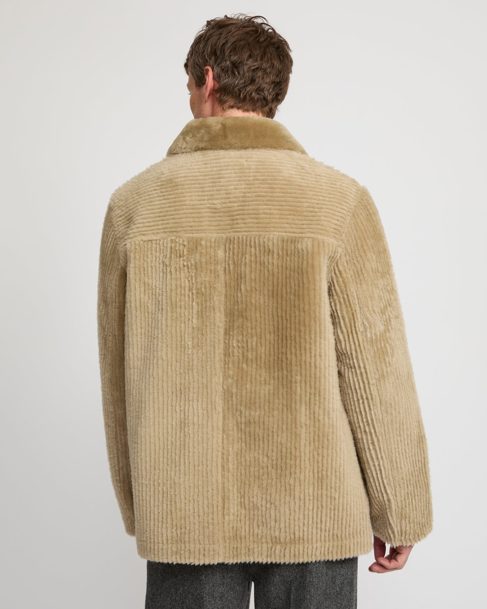 Ribbed Merino lamsbkin shearling overshirt - Yves Salomon