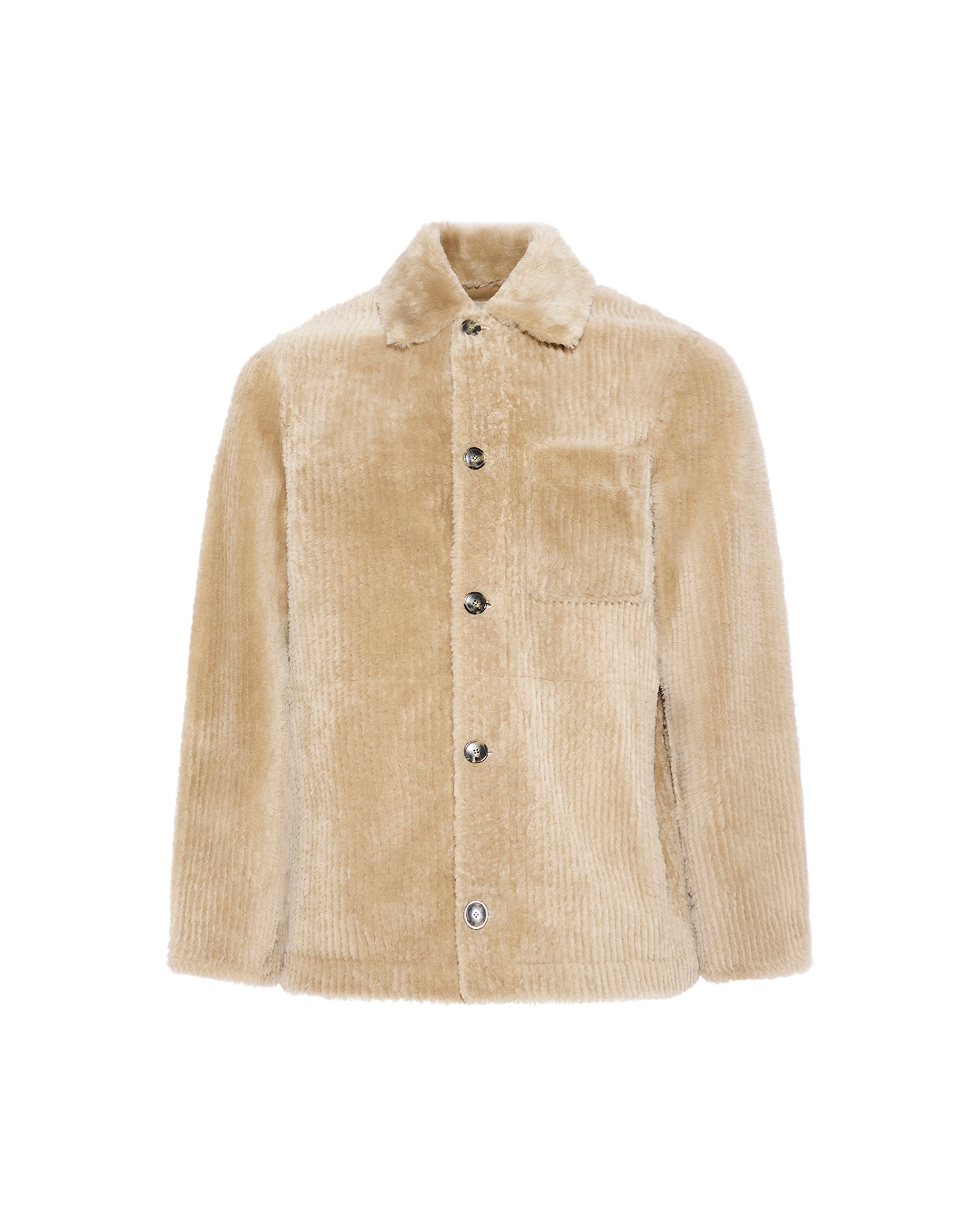 Ribbed Merino lamsbkin shearling overshirt - Yves Salomon