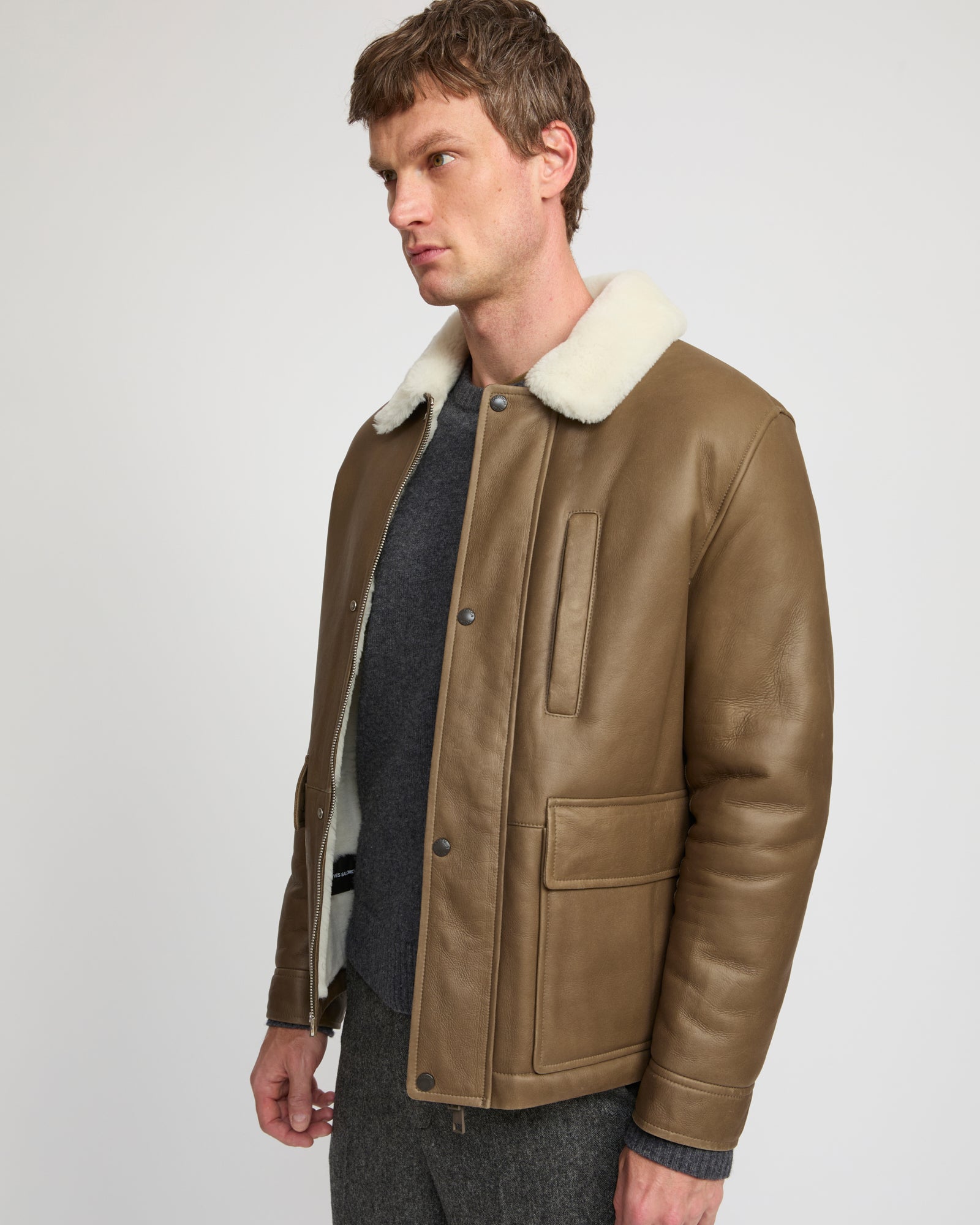 Silky lambskin shearling jacket - Yves Salomon