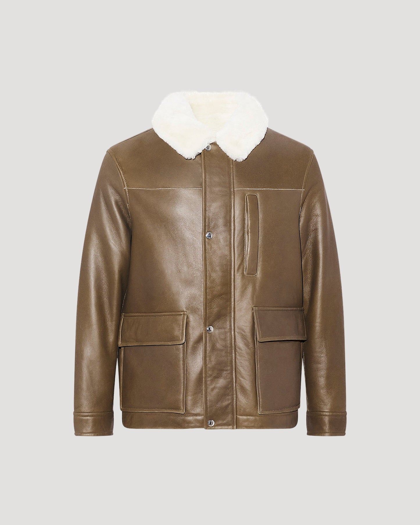 Silky lambskin shearling jacket