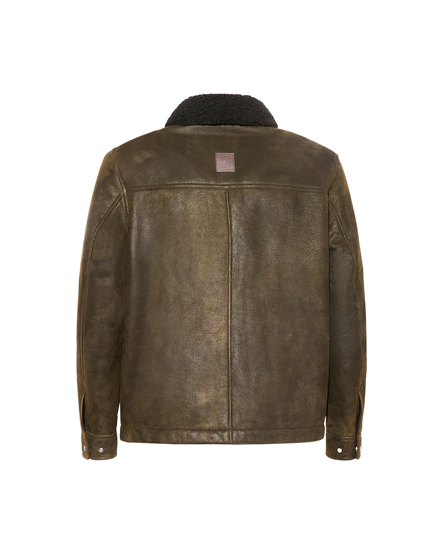 Ribbed leather and lambskin shearling jacket - Yves Salomon