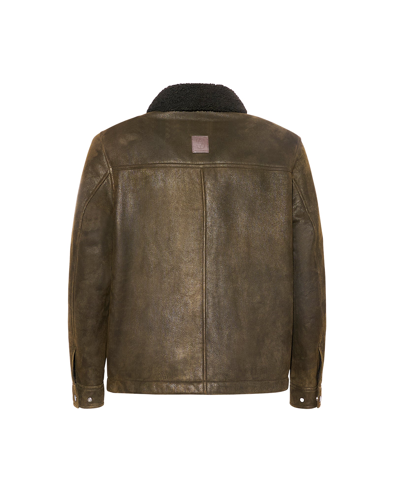 Ribbed leather and lambskin shearling jacket - Yves Salomon