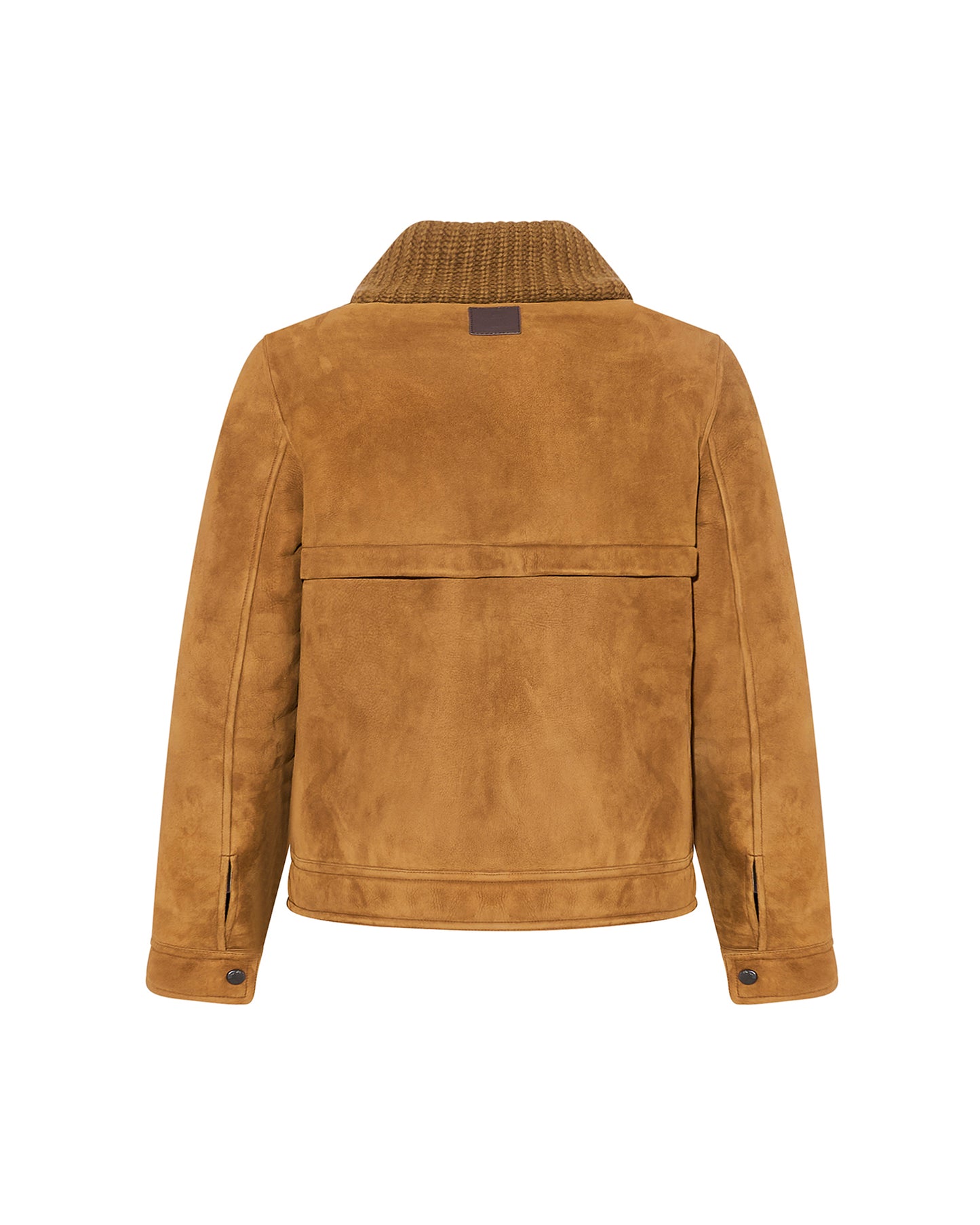 Knit collar lambskin shearling jacket - Yves Salomon