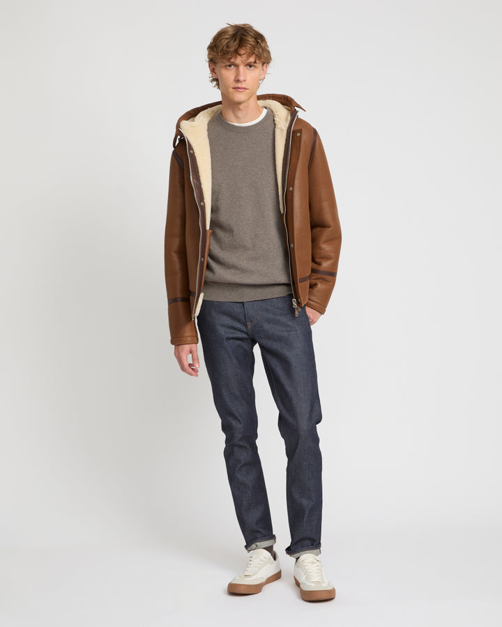 Aviator lambskin shearling hoodie