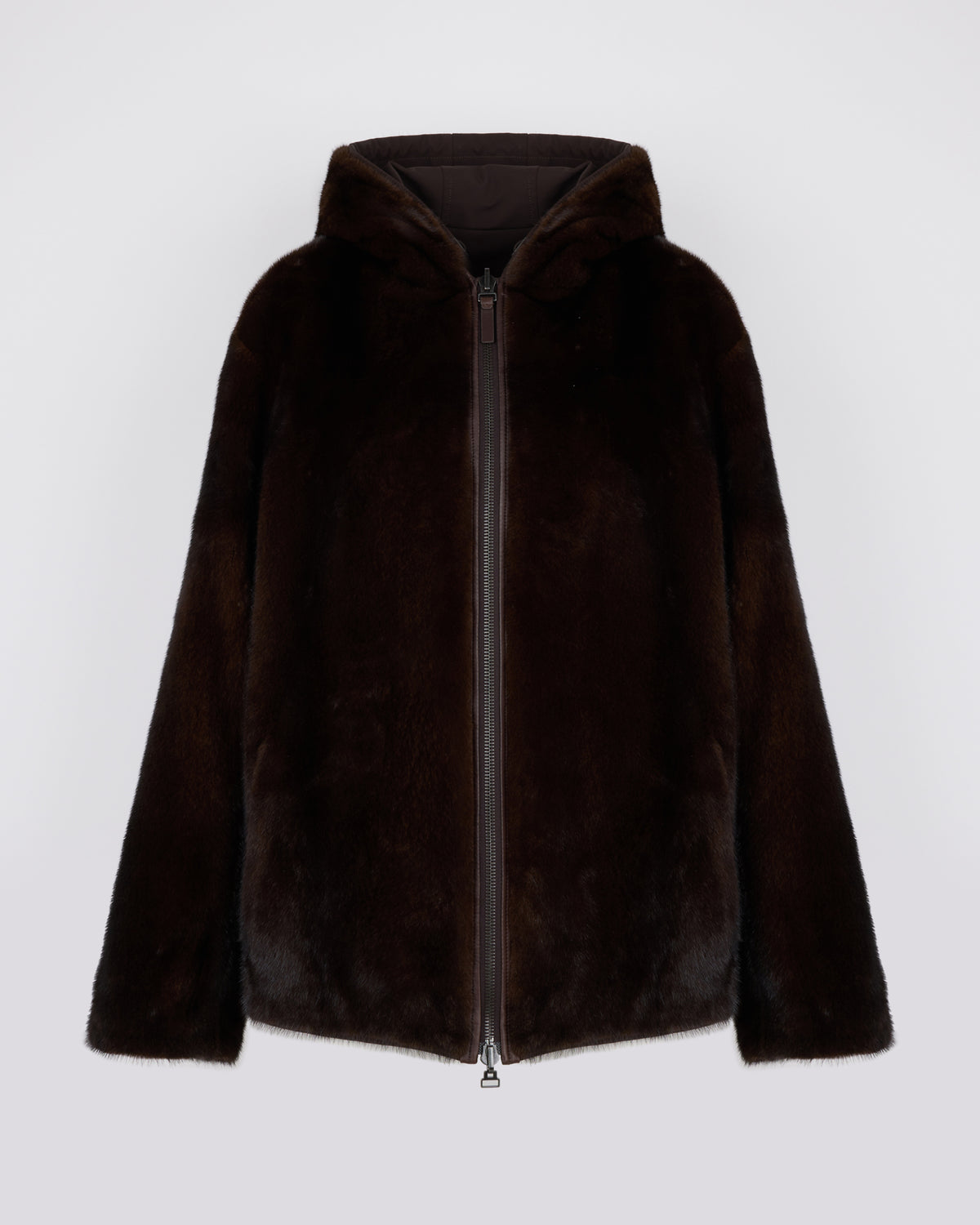 Reversible long-haired mink fur and technical fabric hooded jacket - Yves Salomon - New Fall/Winter Collection