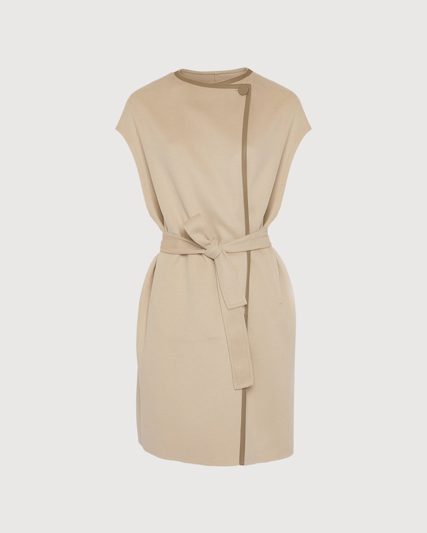 Double-sided cashmere-blend belted cape - Yves Salomon