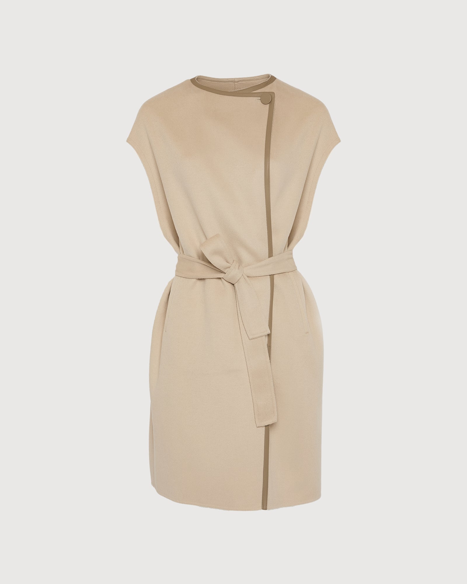 Double-sided cashmere-blend belted cape - Yves Salomon