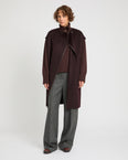 Double-sided cashmere-blend belted cape