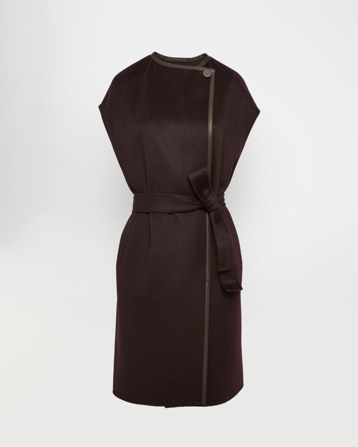 Double-sided cashmere-blend belted cape
