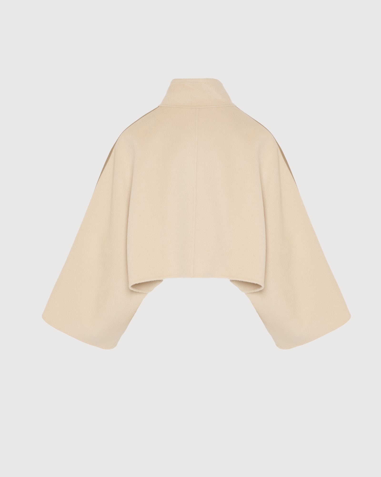 Double-sided cashmere-blend cropped cape jacket - beige - Yves