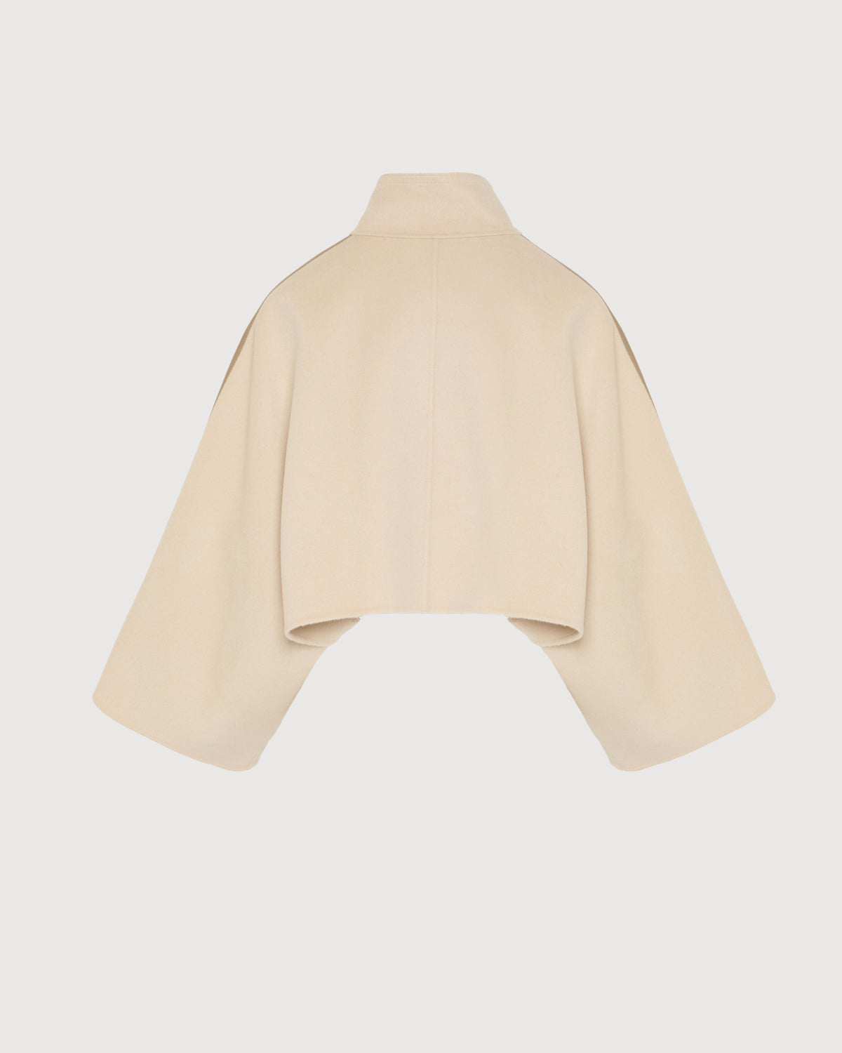 Double-sided cashmere-blend cropped cape jacket - beige