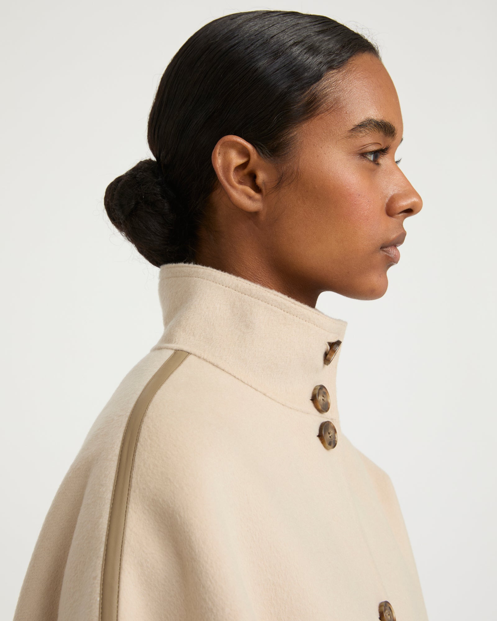 Double-sided cashmere-blend cropped cape jacket - Yves Salomon
