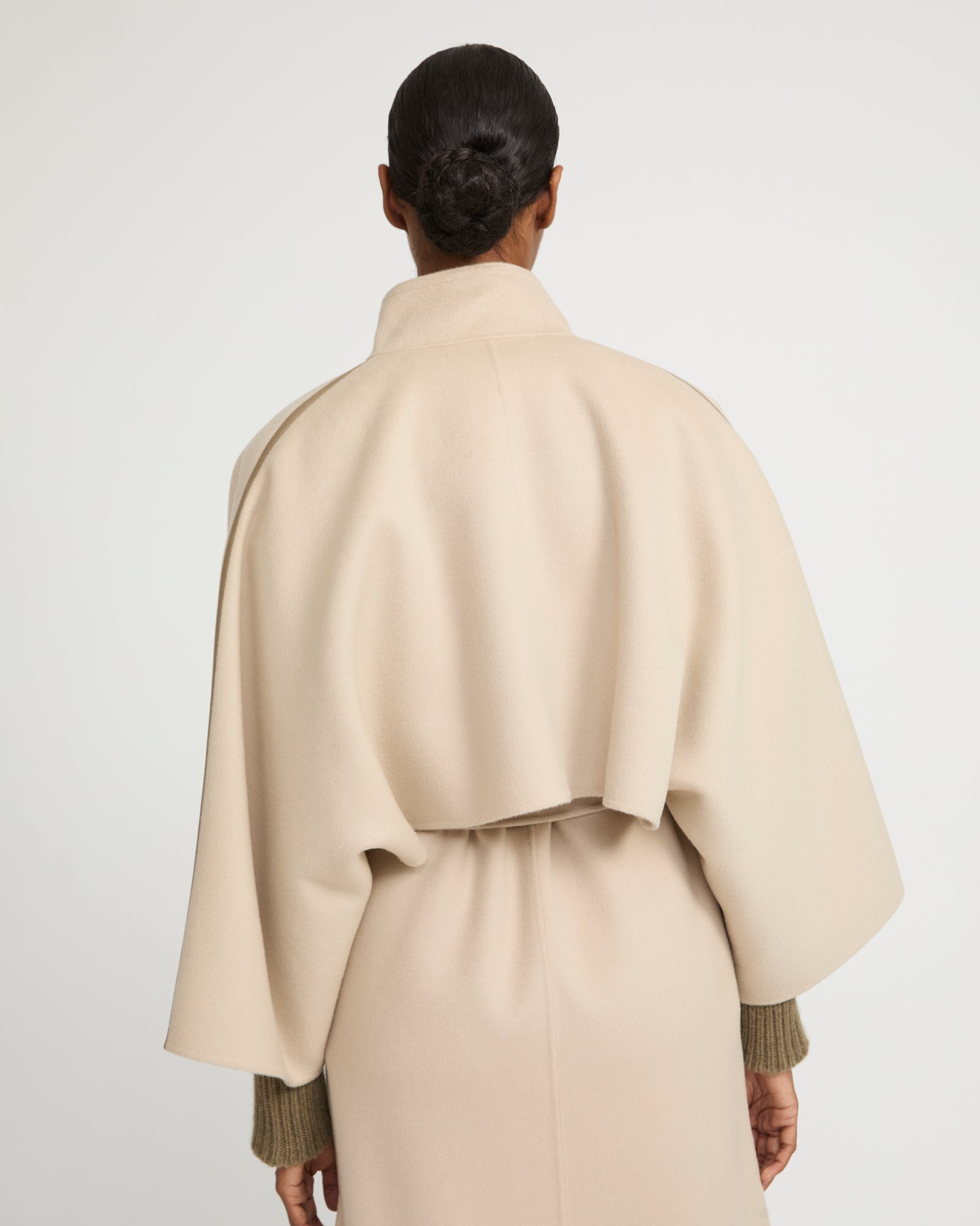 Double-sided cashmere-blend cropped cape jacket - Yves Salomon