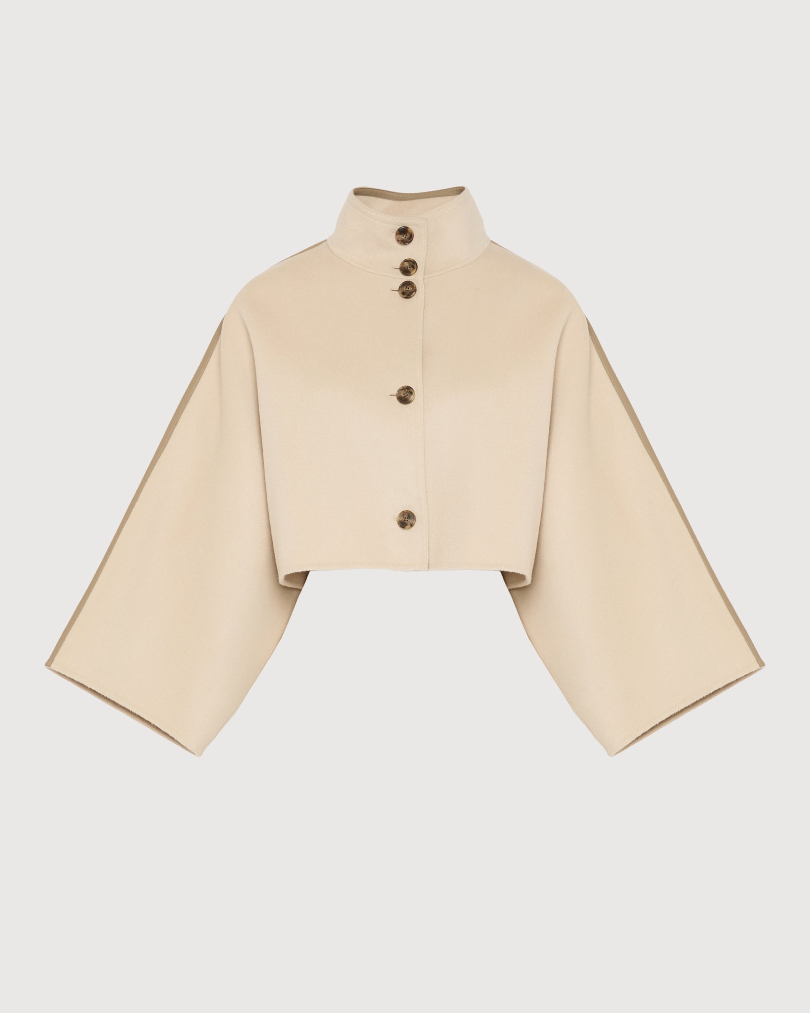 Double-sided cashmere-blend cropped cape jacket - Yves Salomon