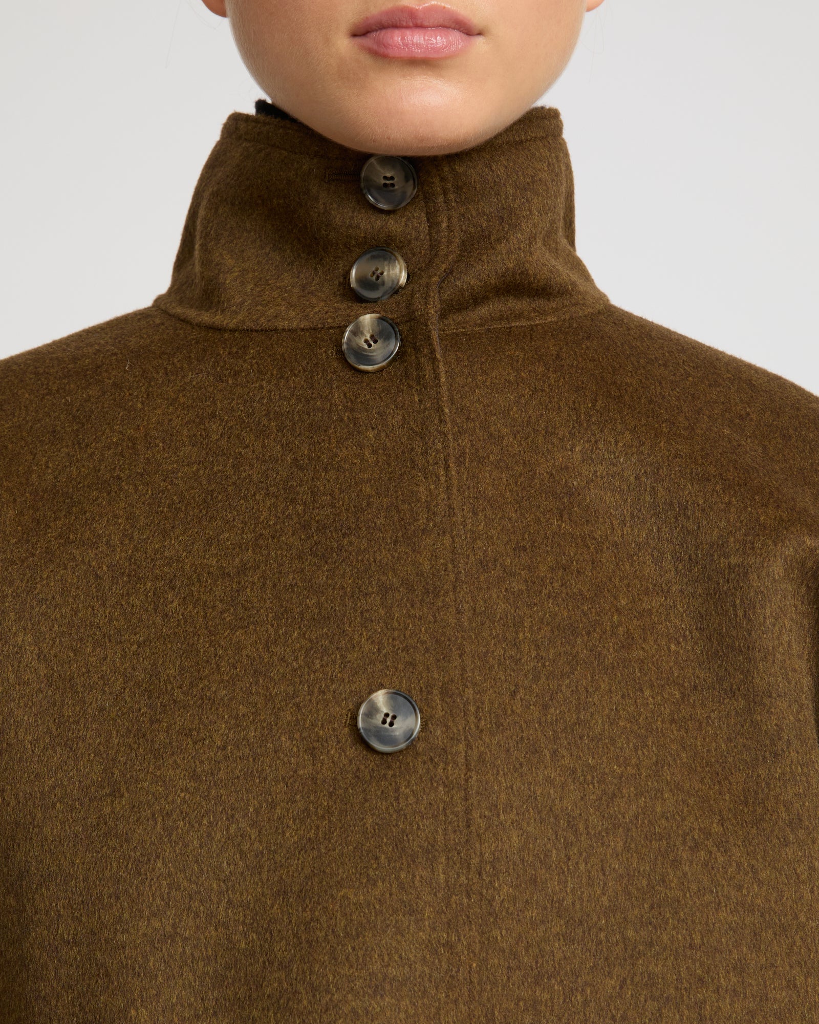 Double-sided cashmere-blend cropped cape jacket - Yves Salomon