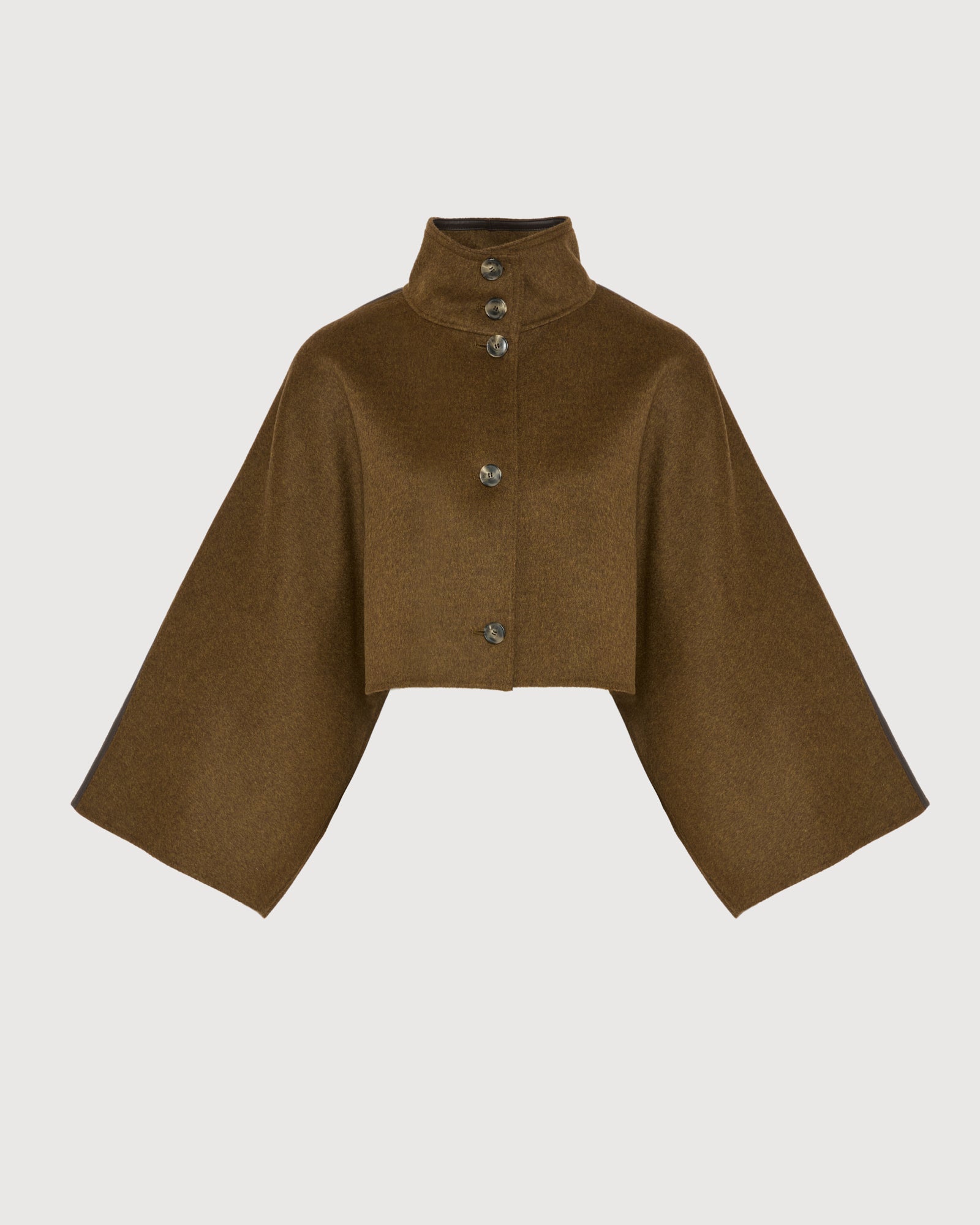 Double-sided cashmere-blend cropped cape jacket - Yves Salomon