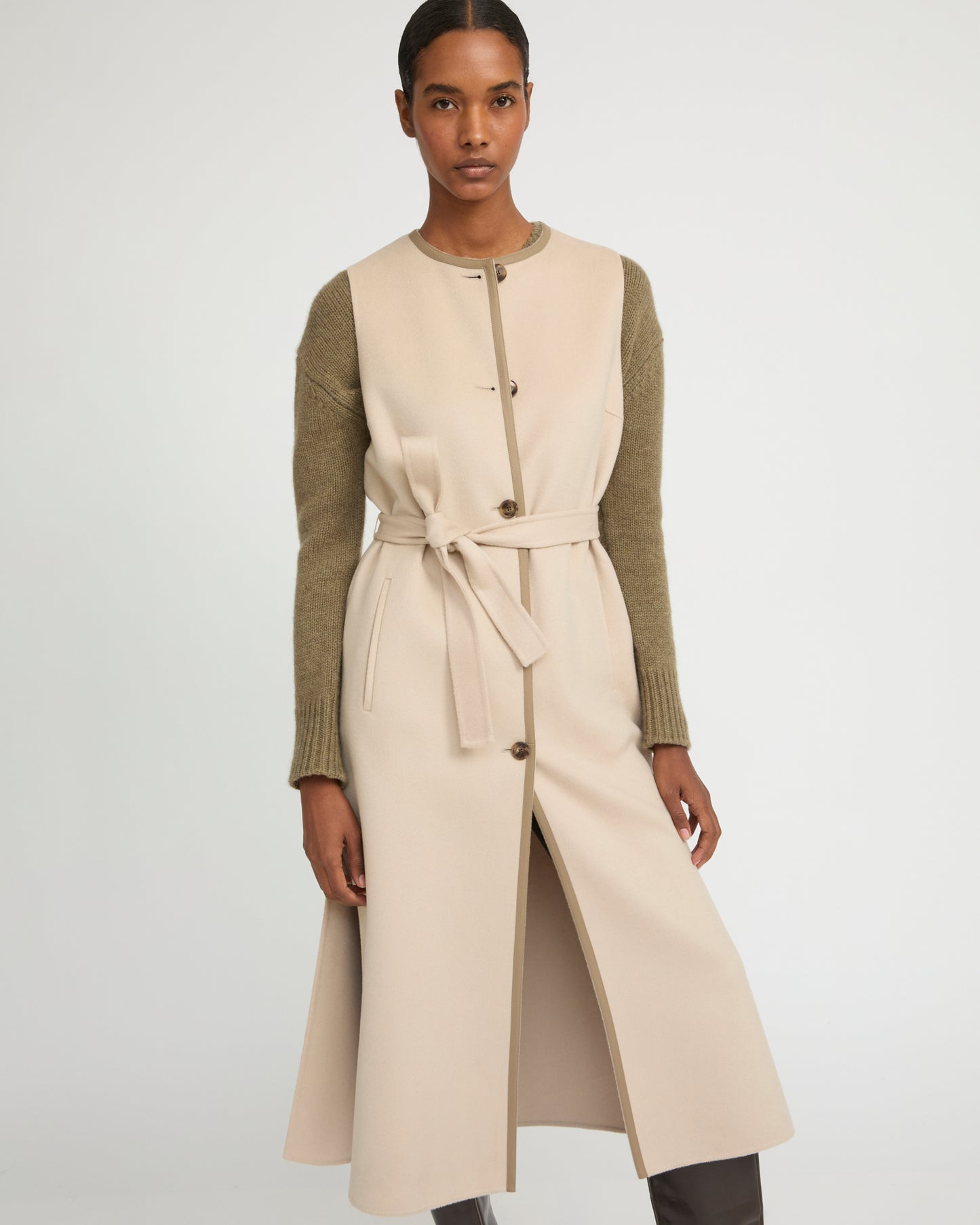 Long double-sided cashmere-blend gilet - Yves Salomon