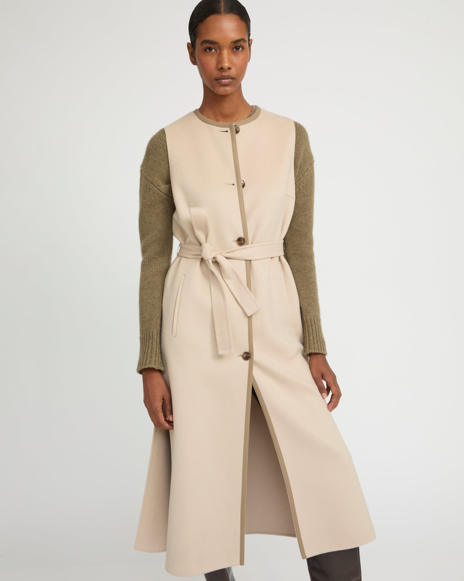 Long double-sided cashmere-blend gilet - Yves Salomon
