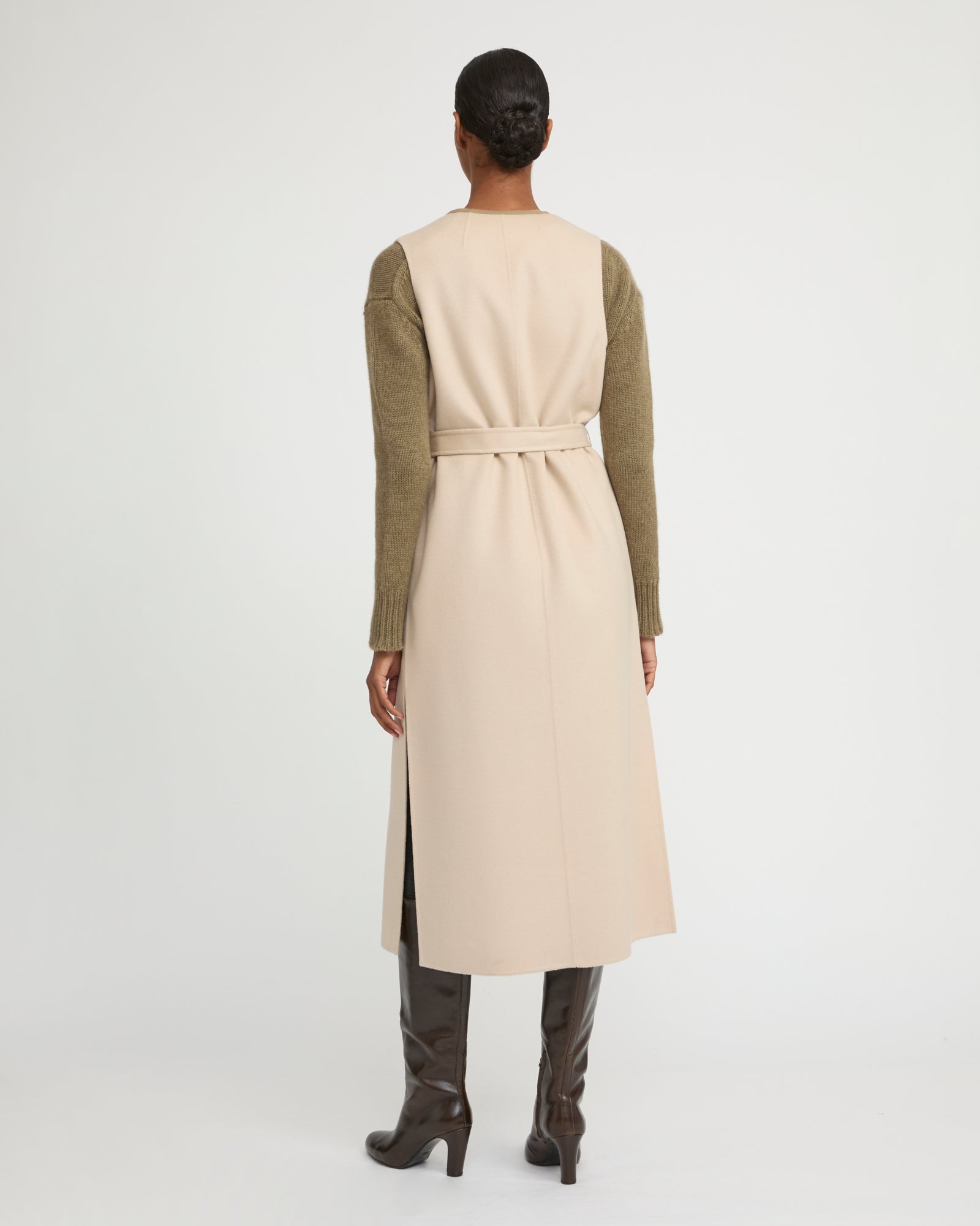 Long double-sided cashmere-blend gilet - Yves Salomon