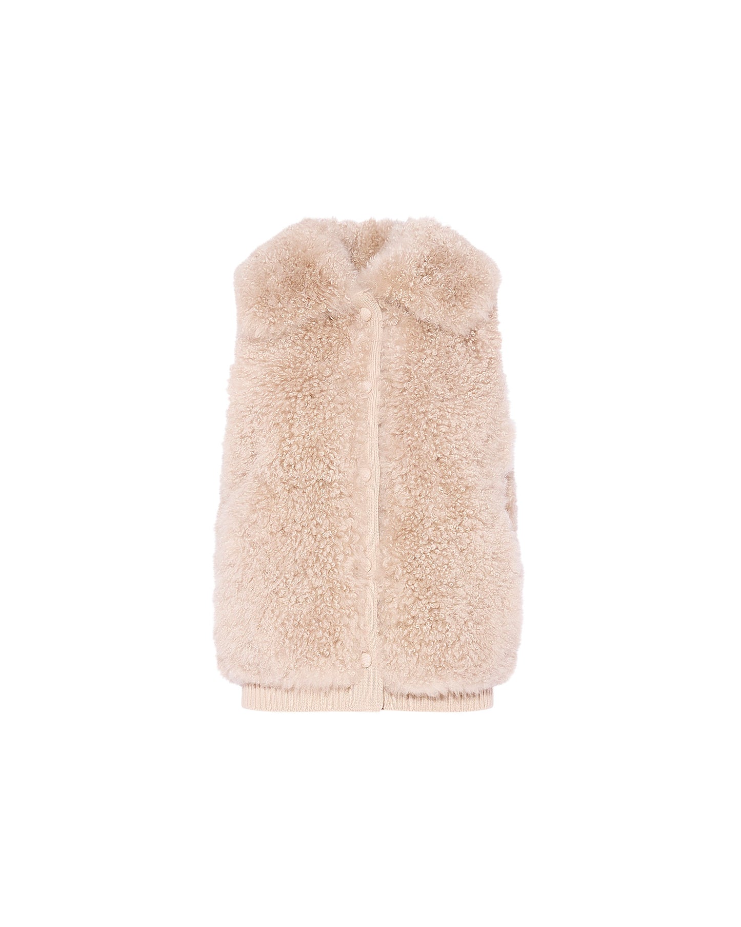 Cashmere lambskin and Merino knit gilet - Yves Salomon