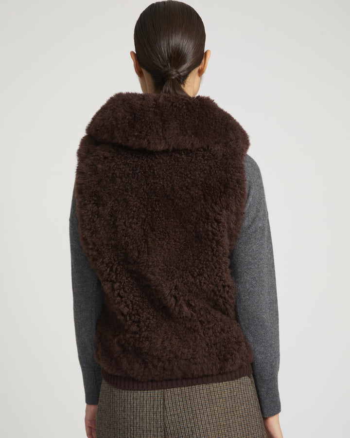 Cashmere lambskin and Merino knit gilet