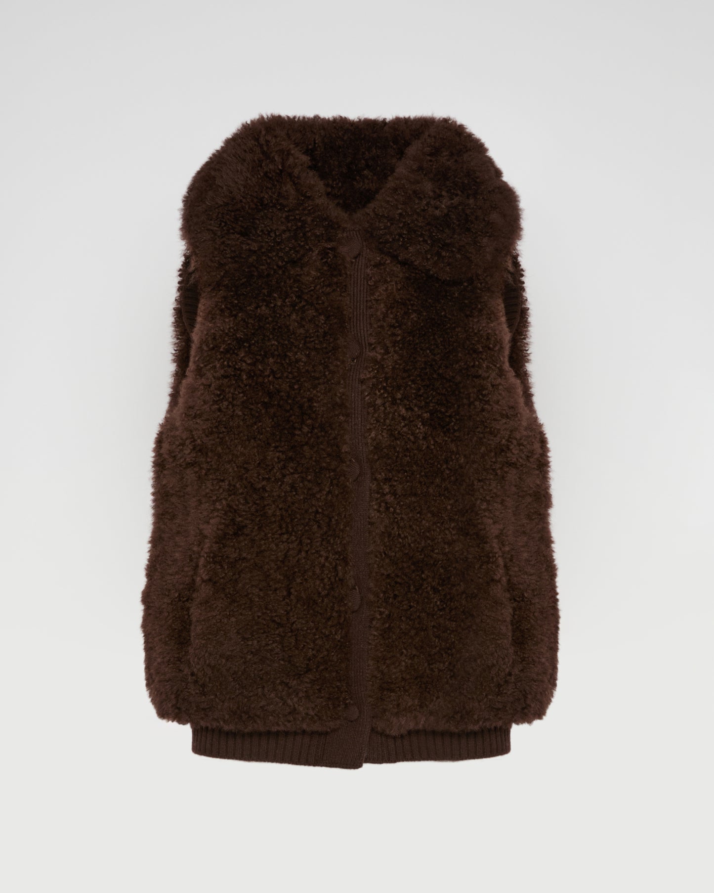 Cashmere lambskin and Merino knit gilet