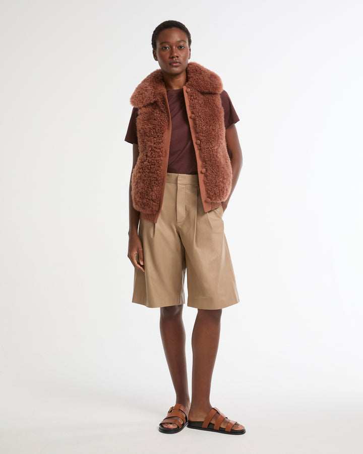 Cashmere lambskin and Merino knit gilet
