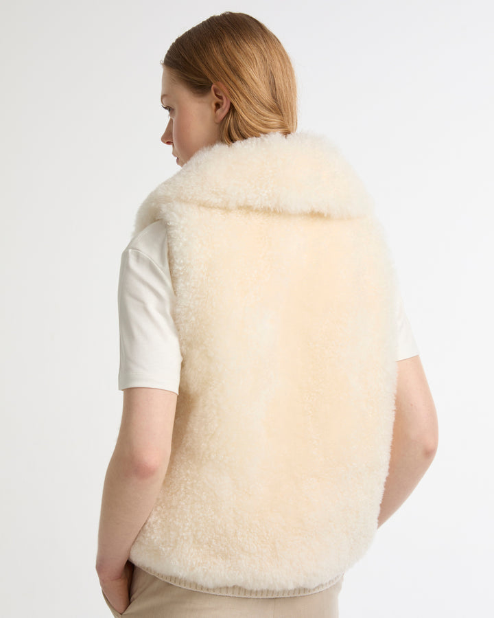 Cashmere lambskin and Merino knit gilet