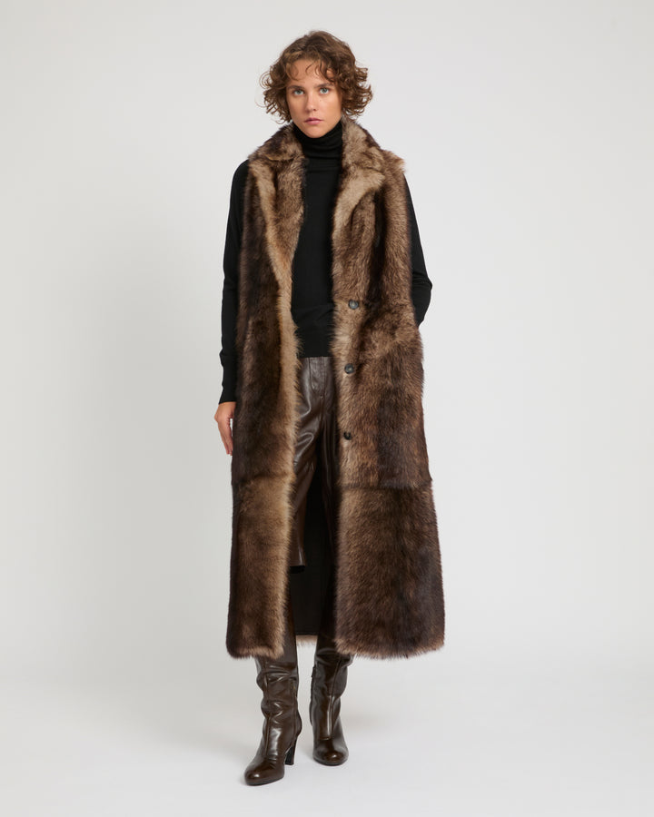 Long Toscana lambskin shearling gilet