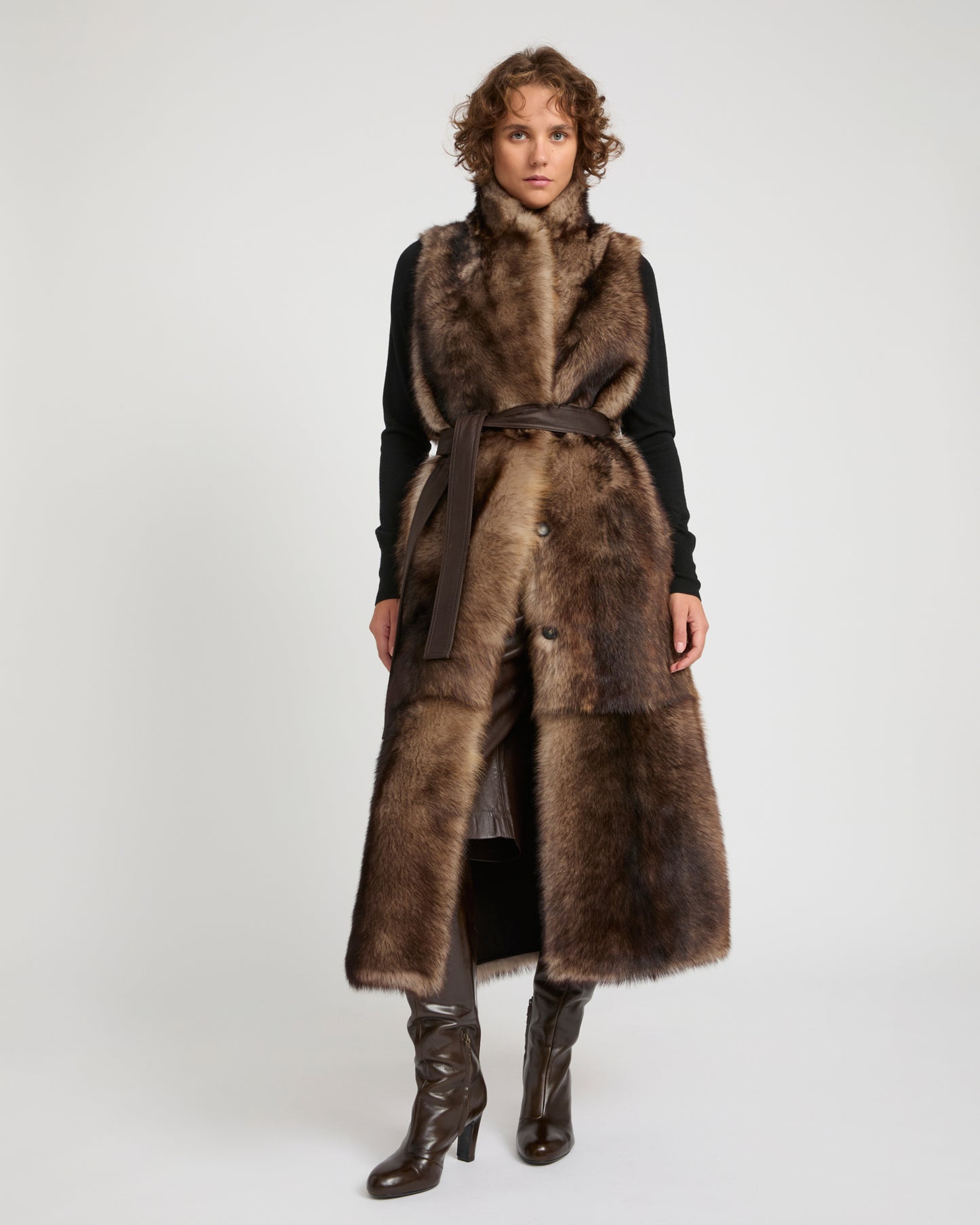 Long Toscana lambskin shearling gilet