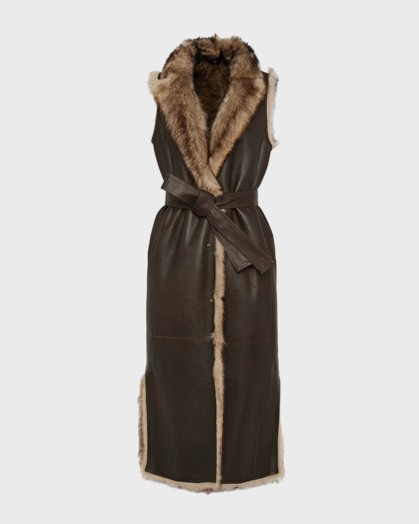 Long Toscana lambskin shearling gilet