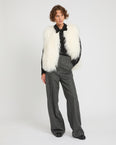 Sleeveless  gilet in long haired lamb