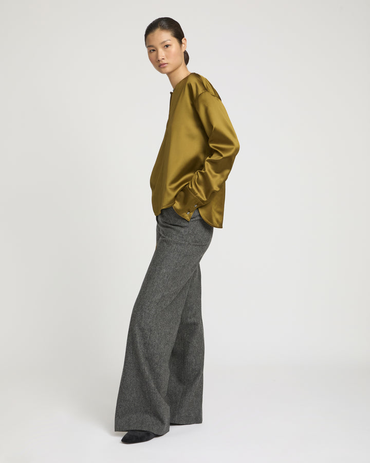 Heavy wool satin blouse -Yves Salomon