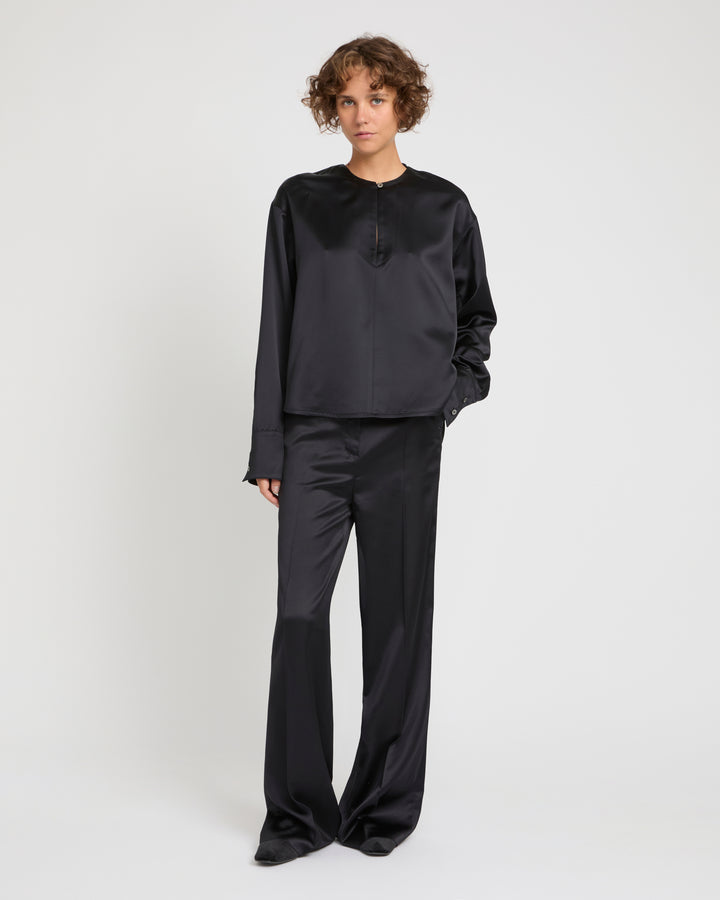 Heavy wool satin blouse -Yves Salomon