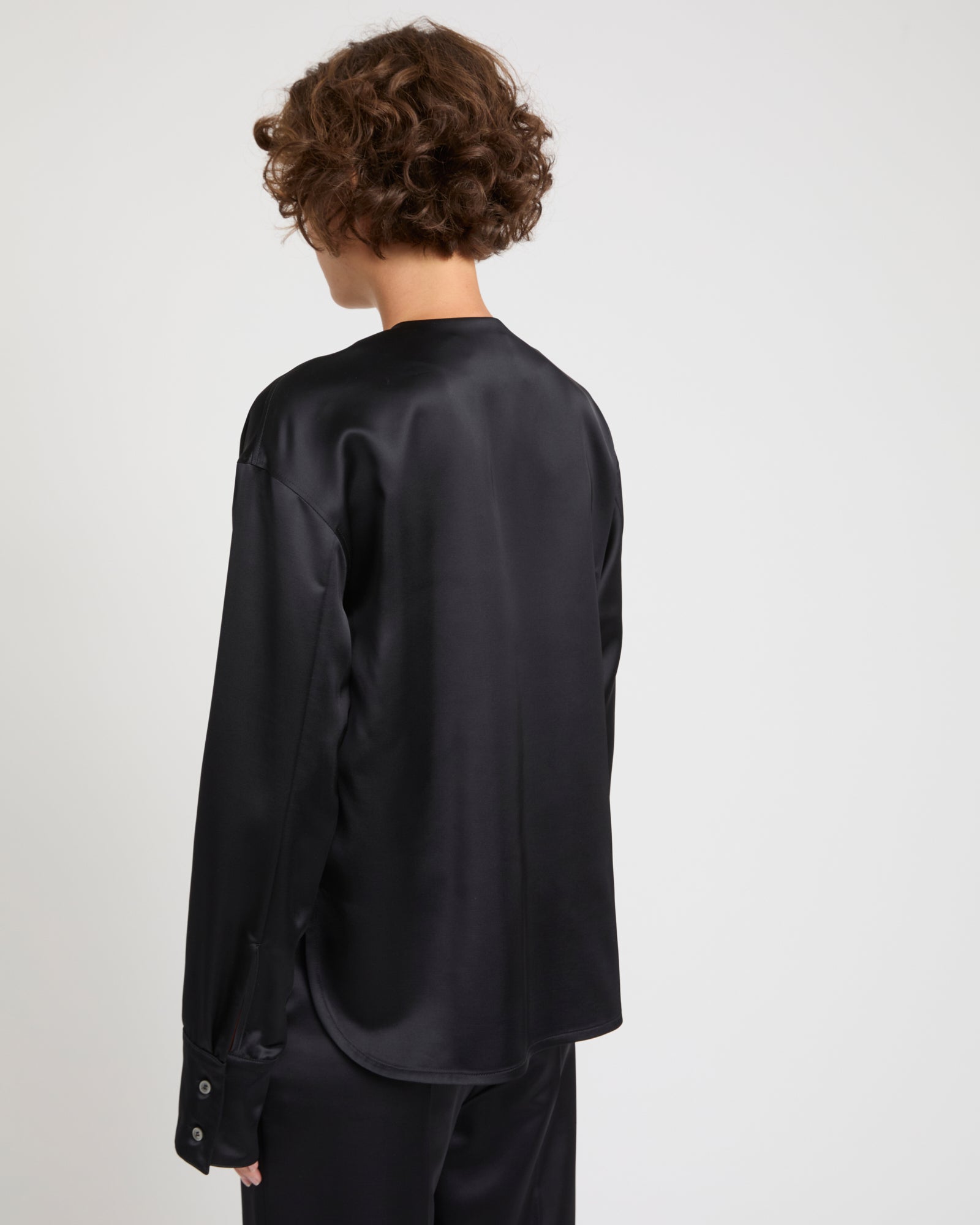 Heavy wool satin blouse -Yves Salomon