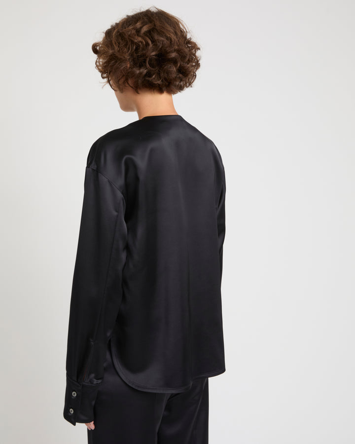 Heavy wool satin blouse -Yves Salomon