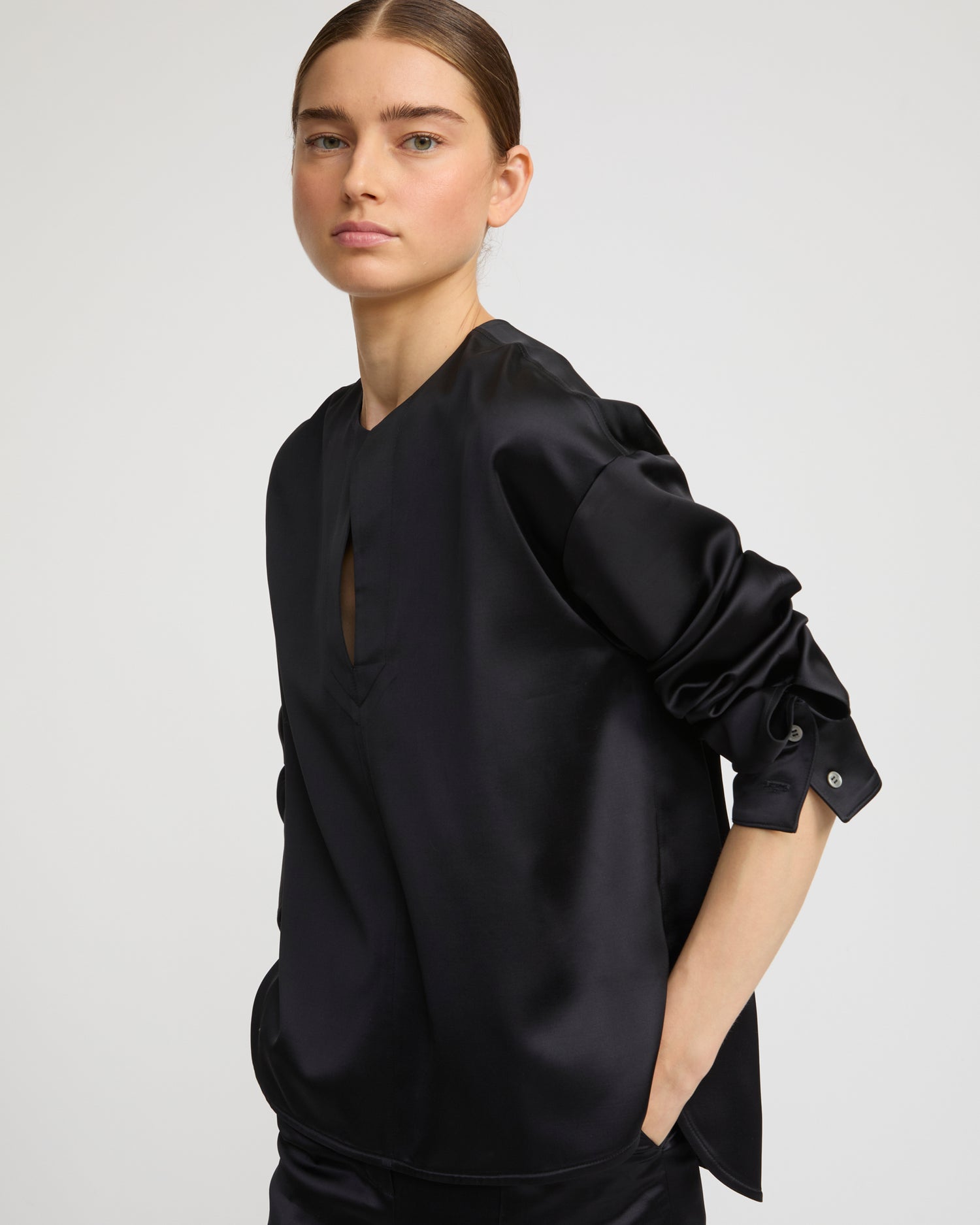 Winter sale & boxing day Yves Salomon -Heavy wool satin blouse