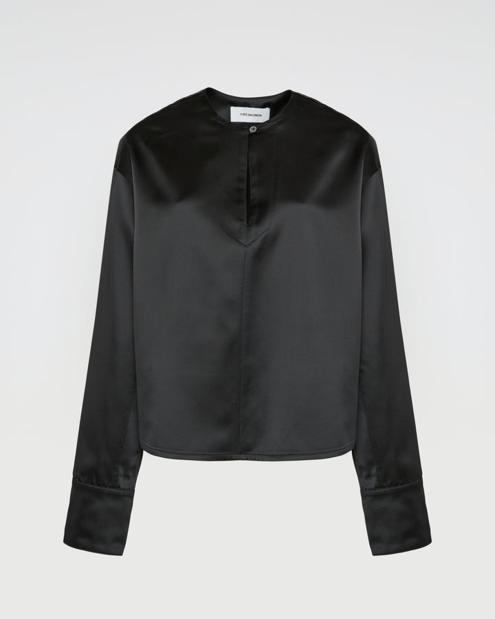 Heavy wool satin blouse