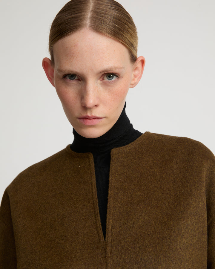 Double-sided cashmere-blend pea jacket
