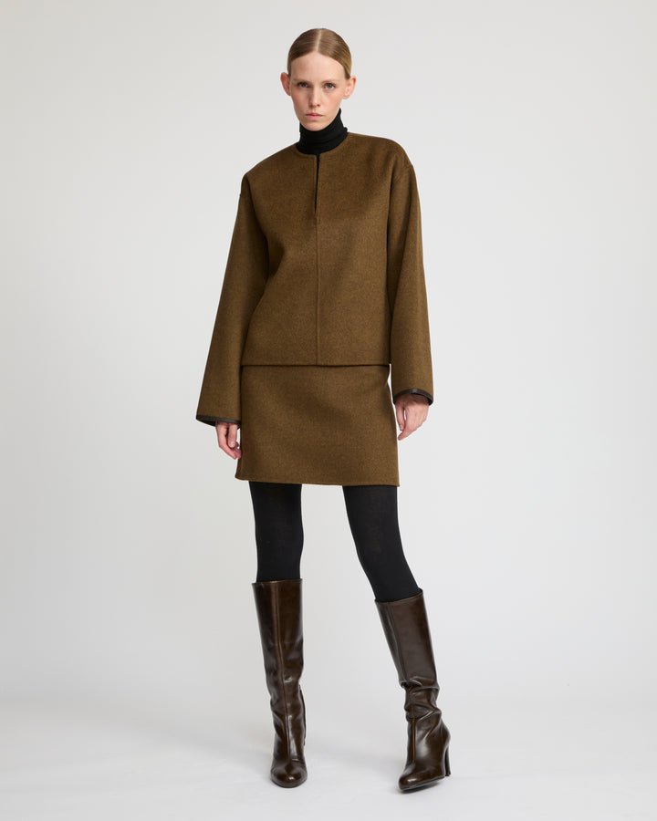 Double-sided cashmere-blend pea jacket