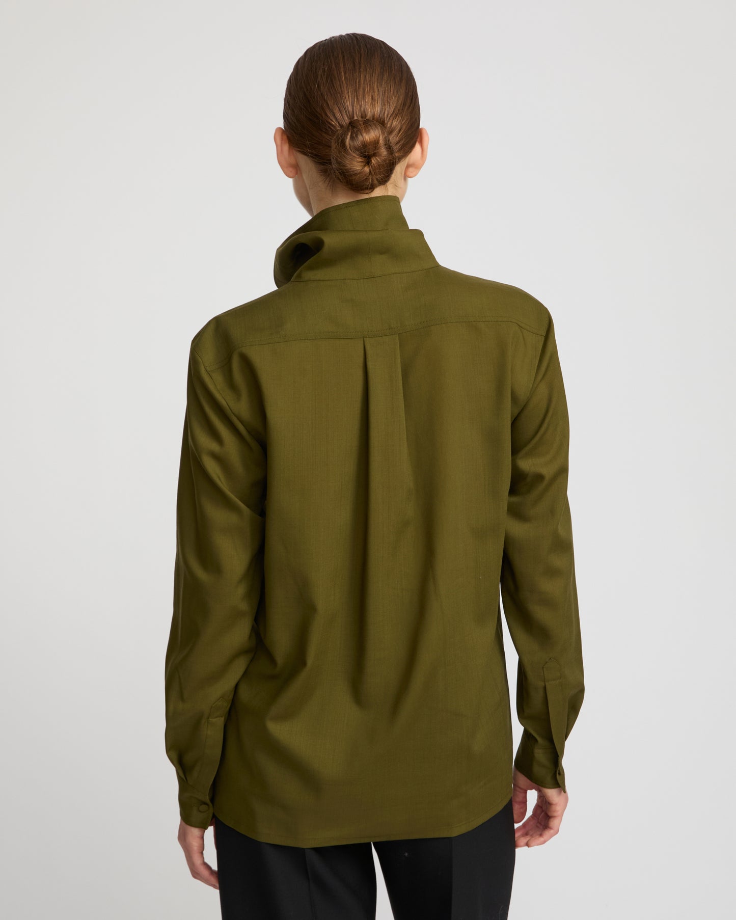 Wool voile draped blouse - Yves Salomon