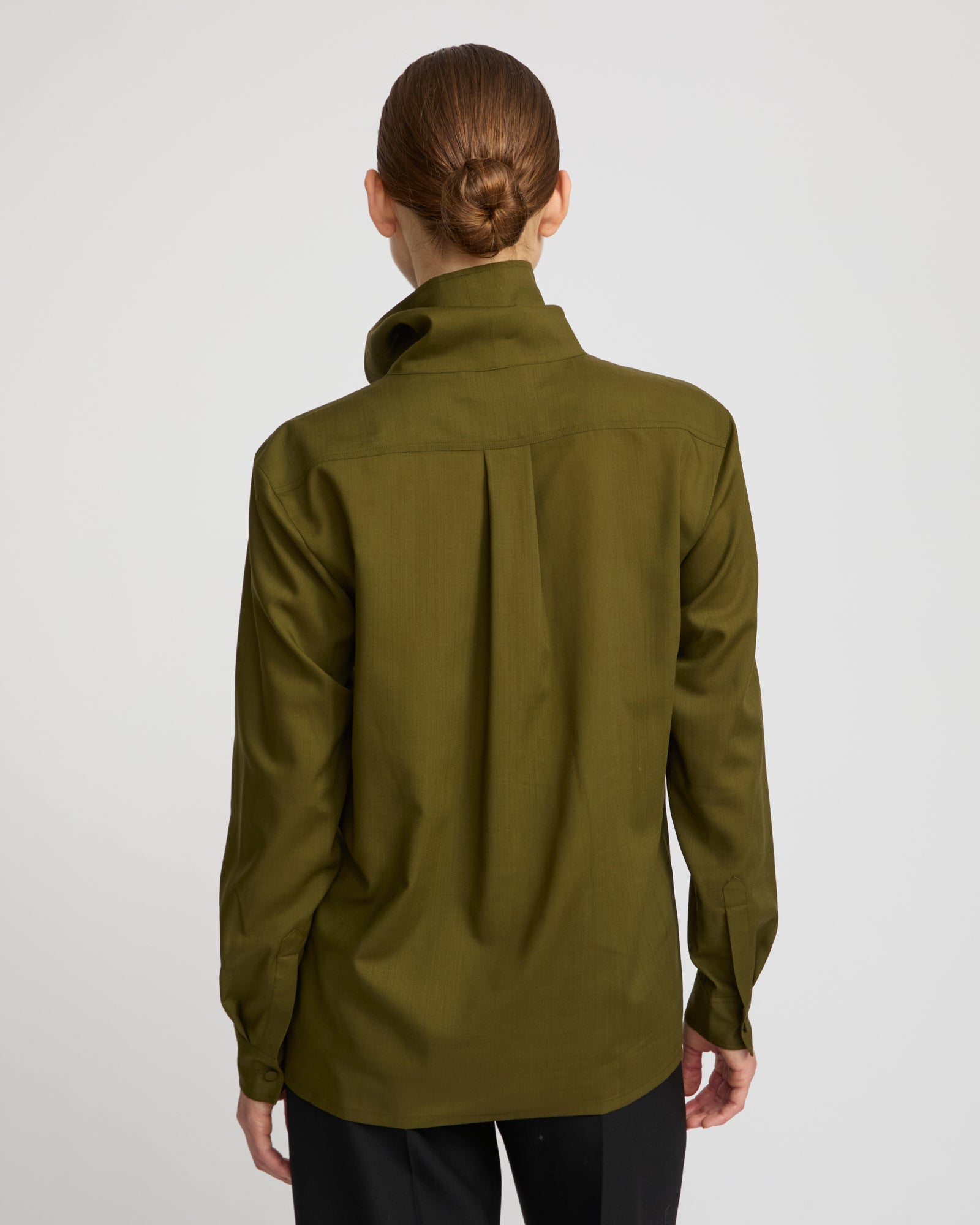 Wool voile draped blouse - Yves Salomon