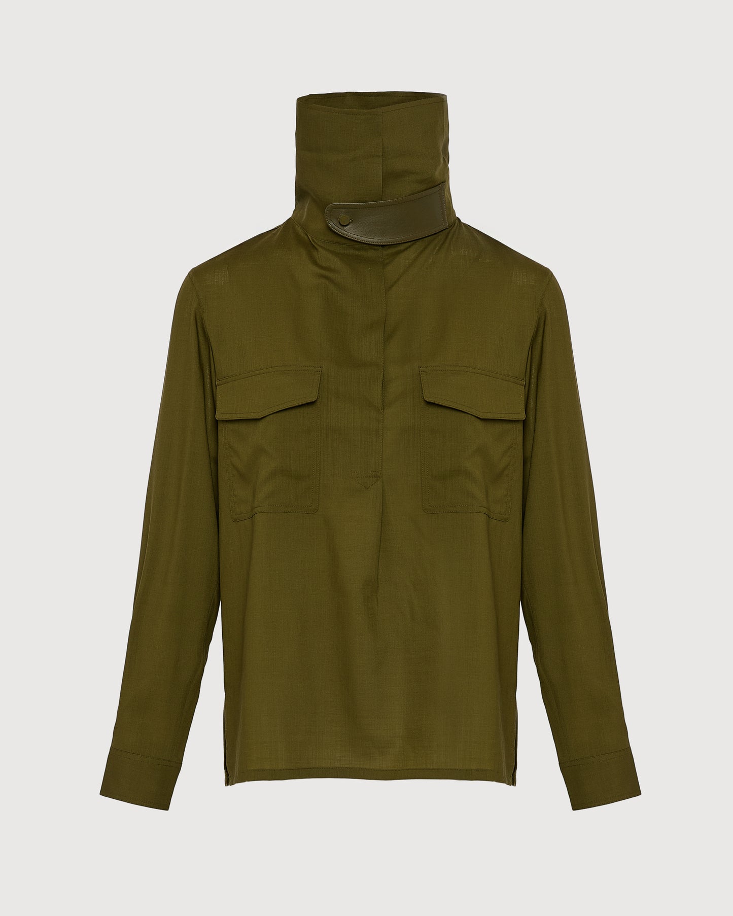 Wool voile draped blouse - Yves Salomon